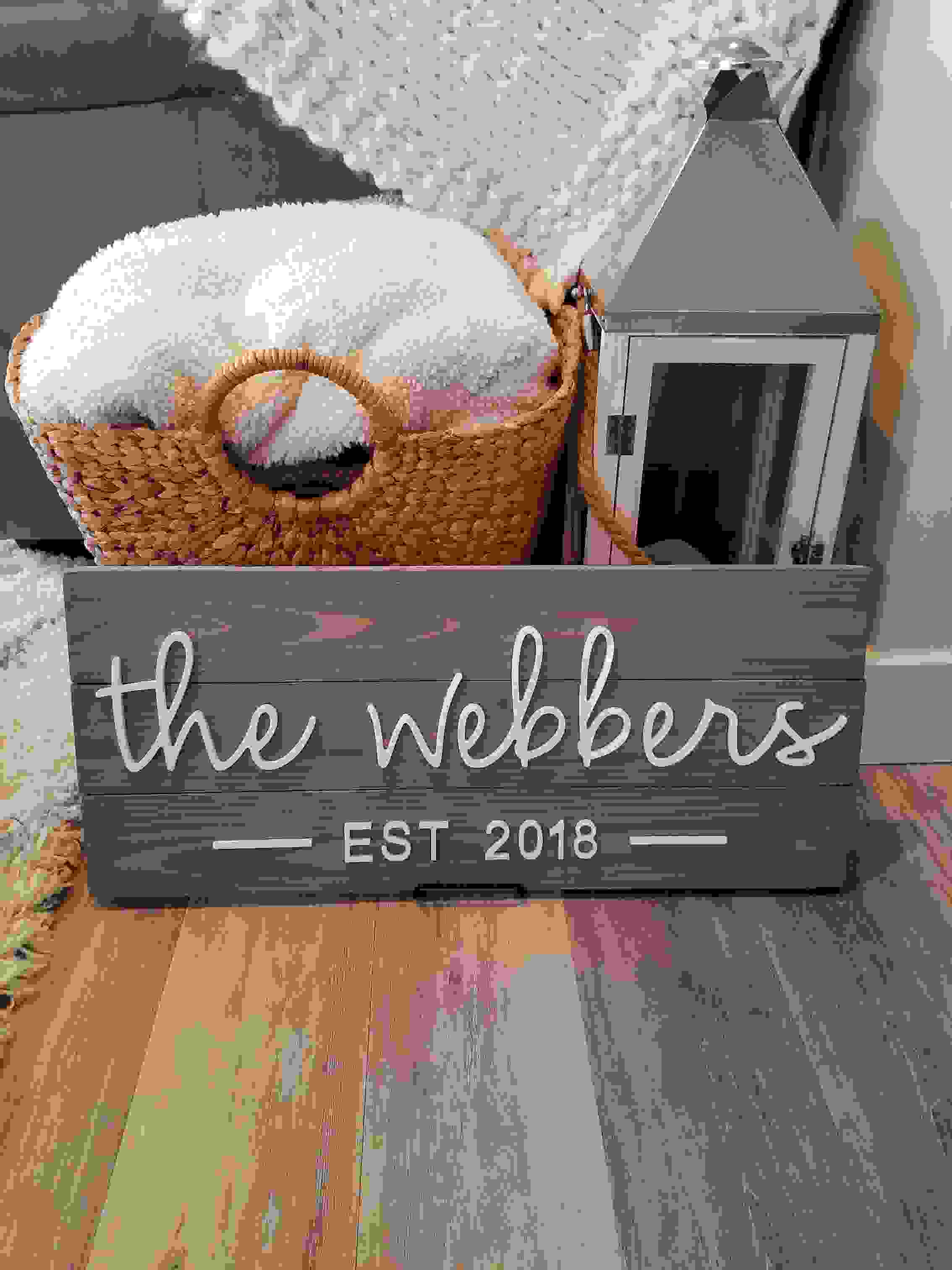 3D Name Sign 1 acrylic 3D name sign on weathered pine